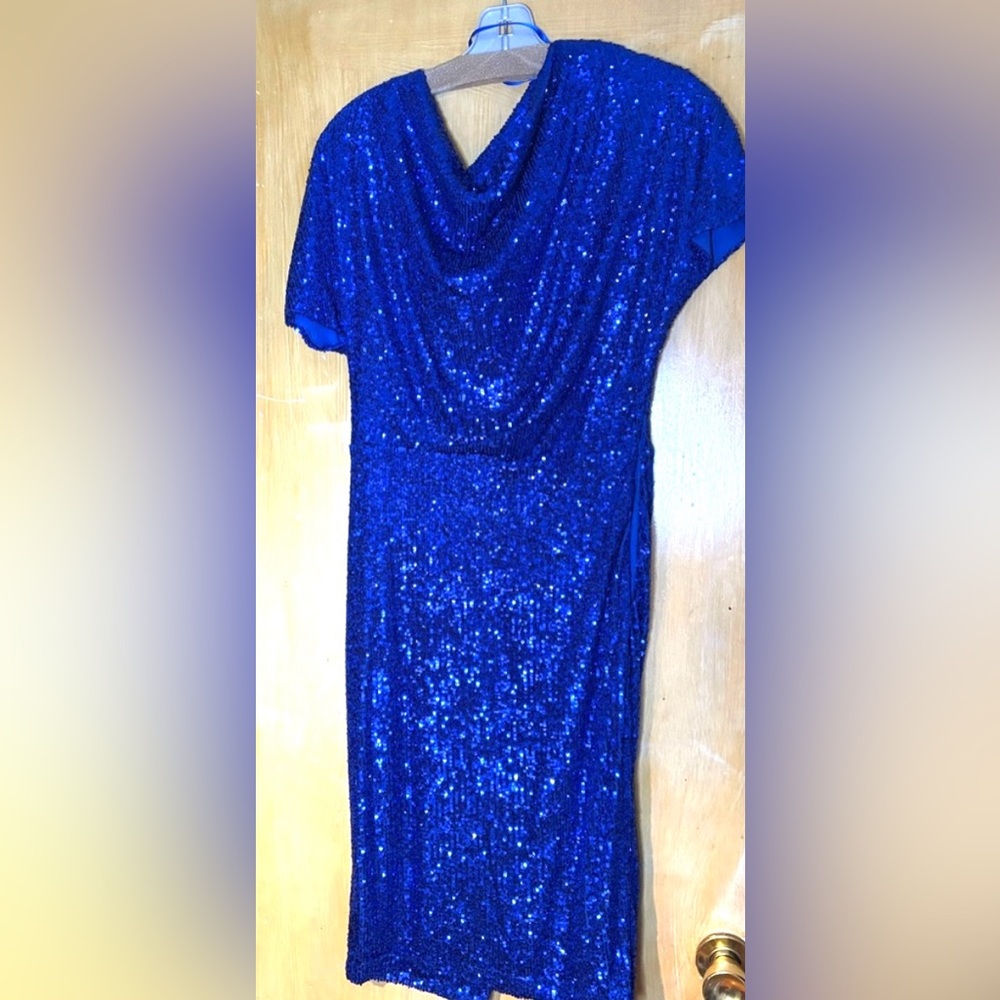 Royal Blue Sequin Cocktail Dress | Holiday Party Evening Night Out